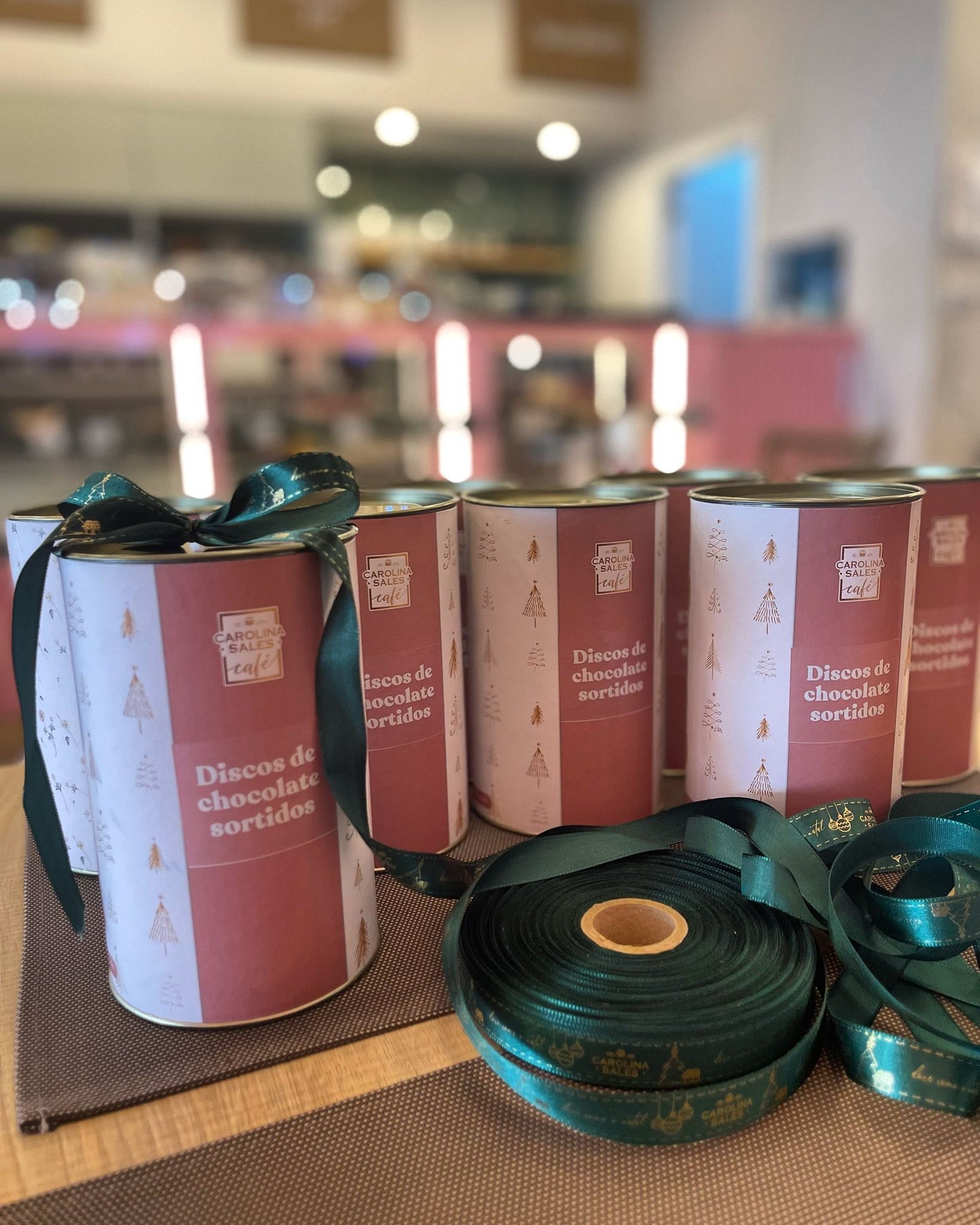 Lata de discos de chocolate